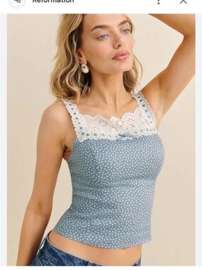 Reformation NWT Marcia Linen Top Size 6